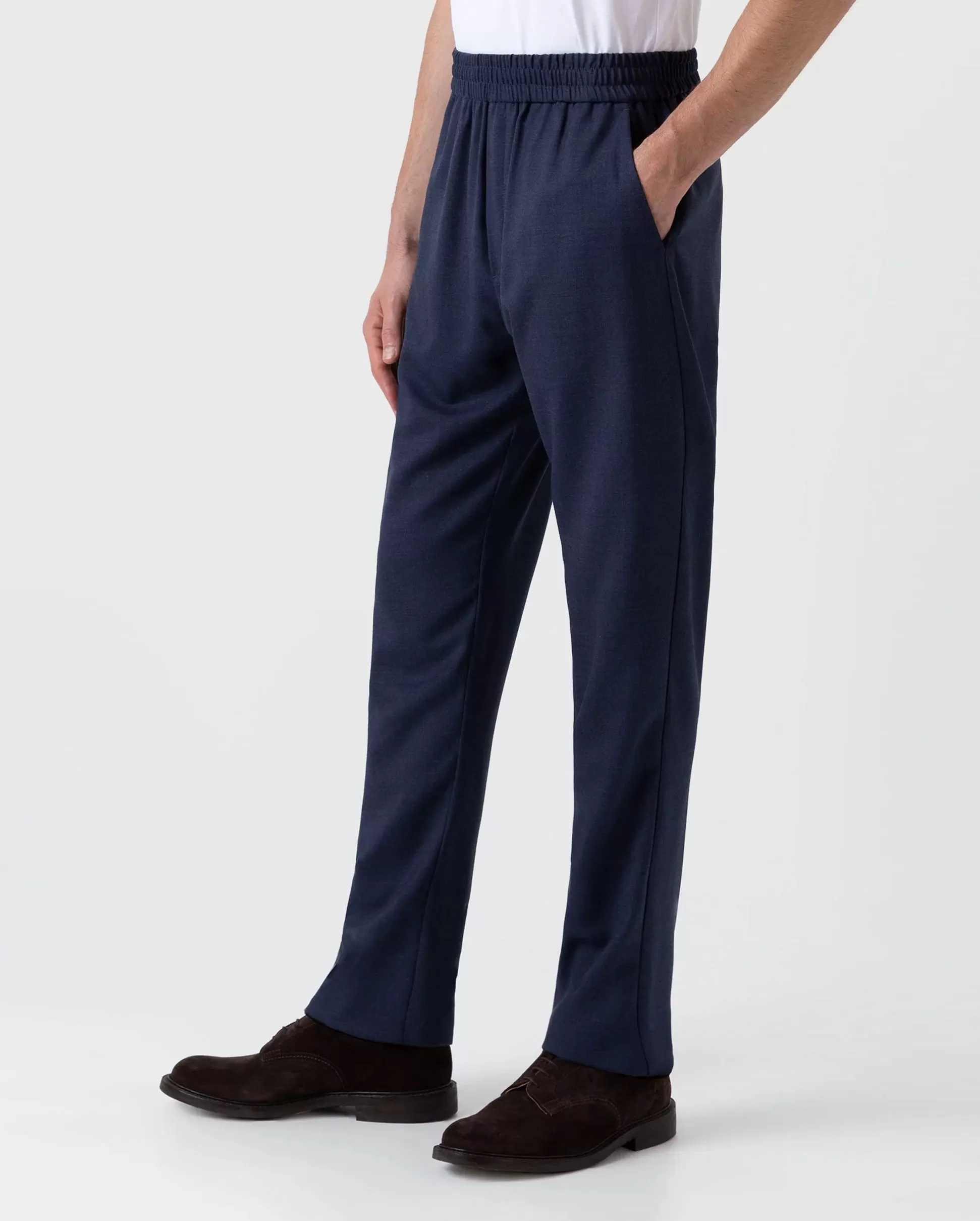 DRAWSTRING TROUSER / BLUE MELANGE