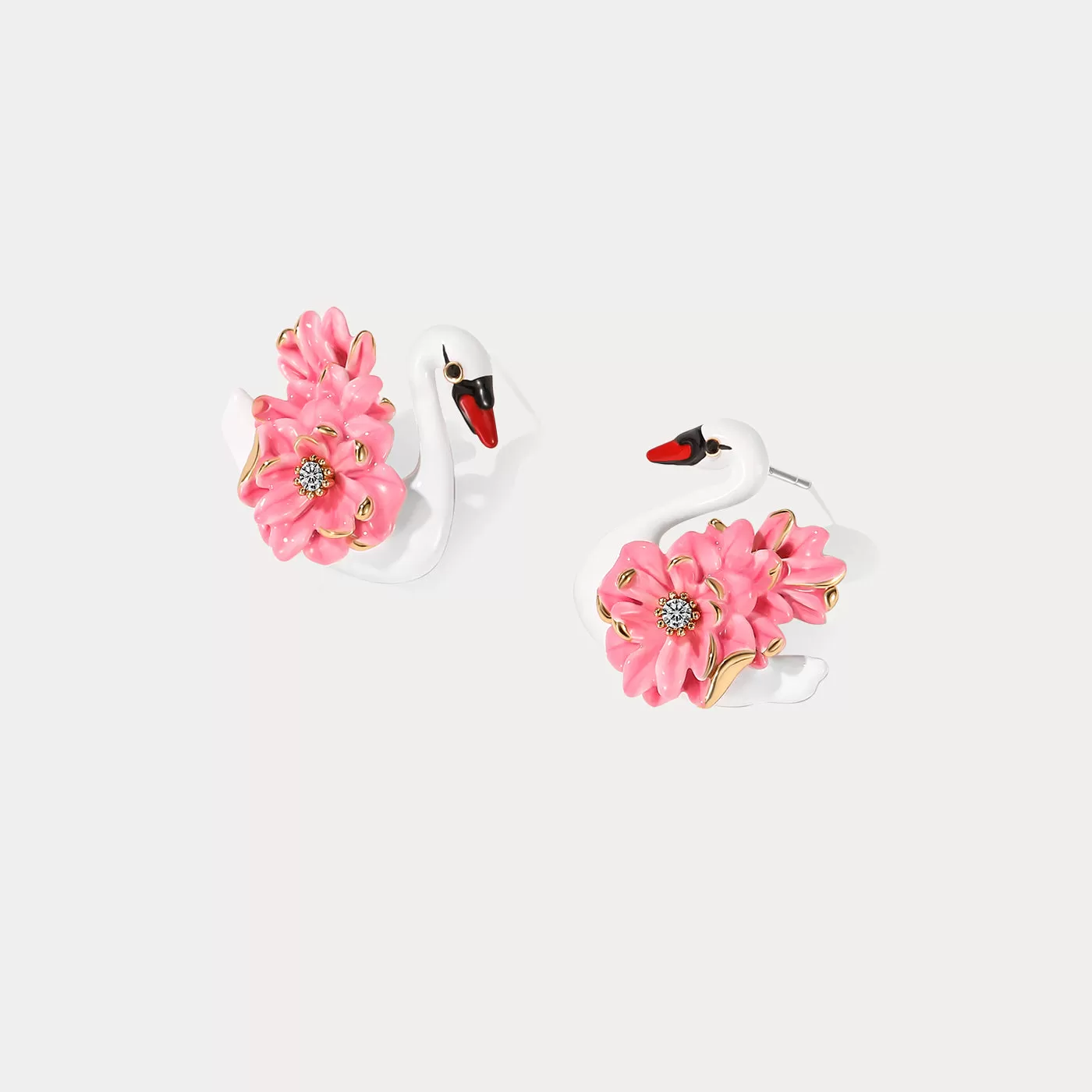 Elegant Swan Stud Earrings