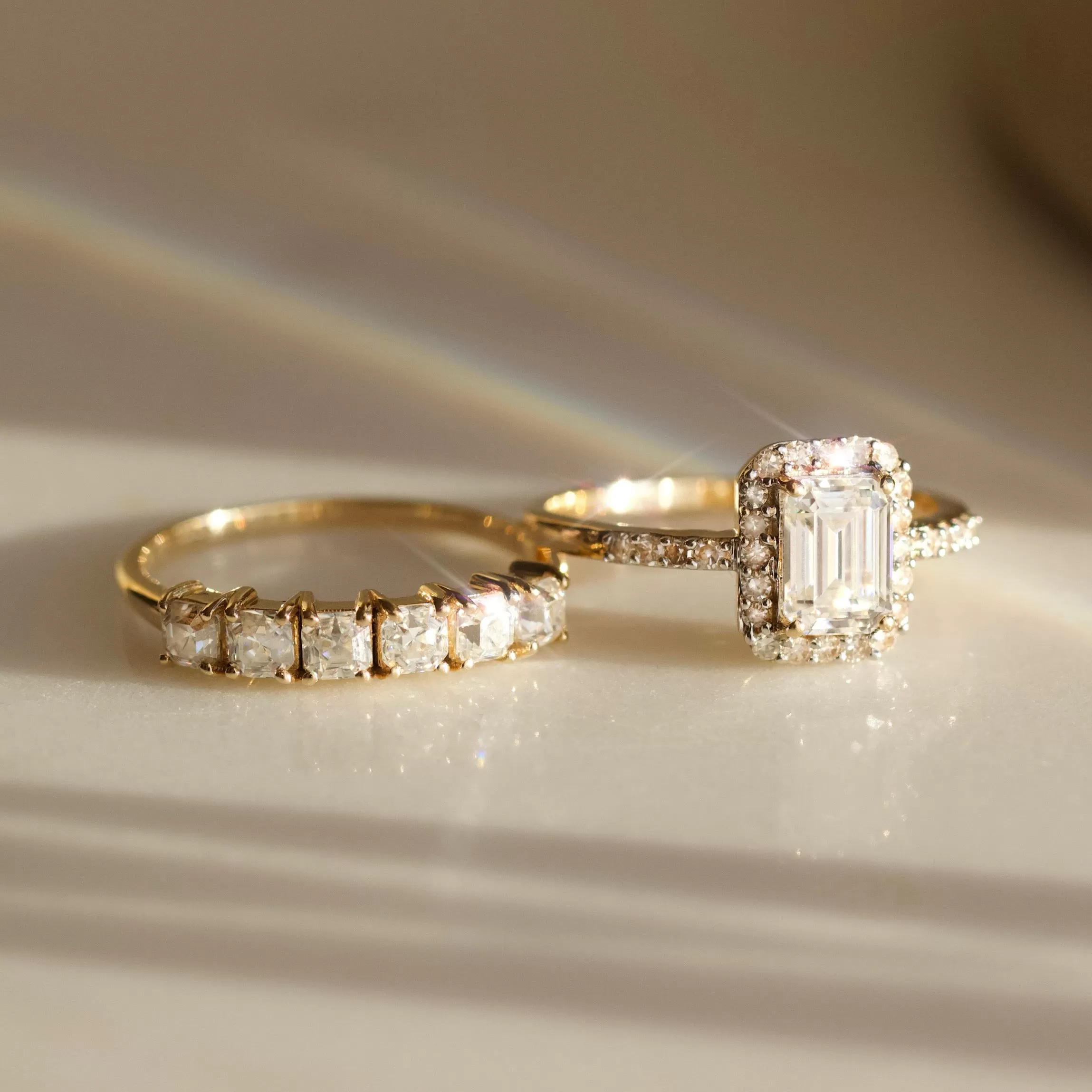 Emily Moissanite Half Eternity Ring