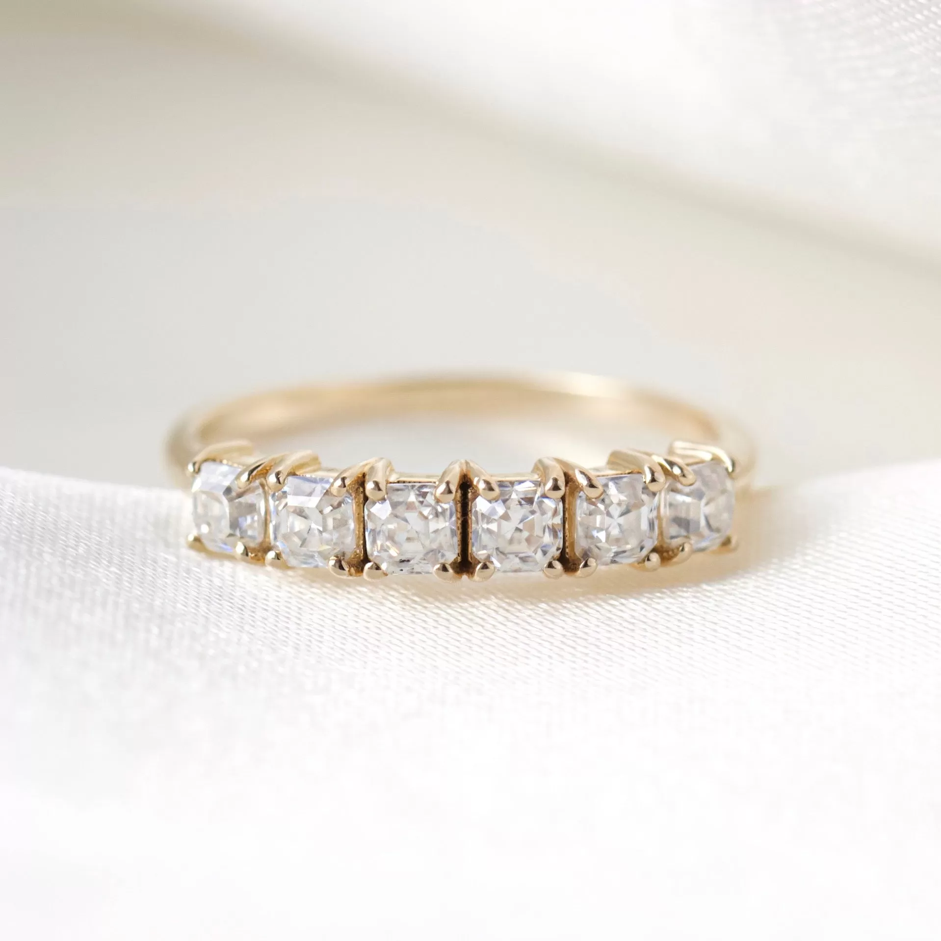 Emily Moissanite Half Eternity Ring