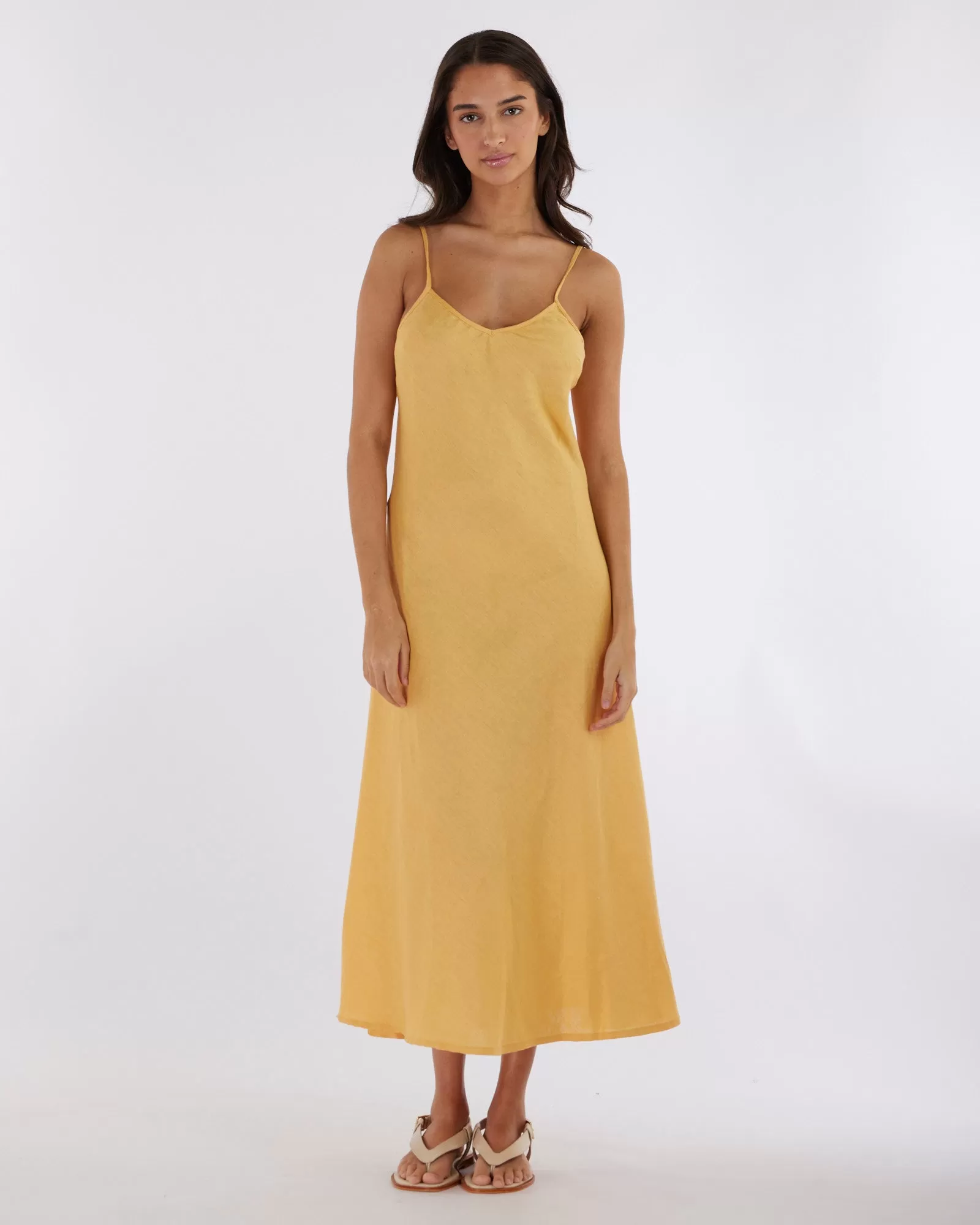 Evangeline Linen Dress - Limoncello