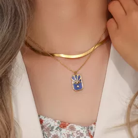 Evil Eye Tarot Card Necklace