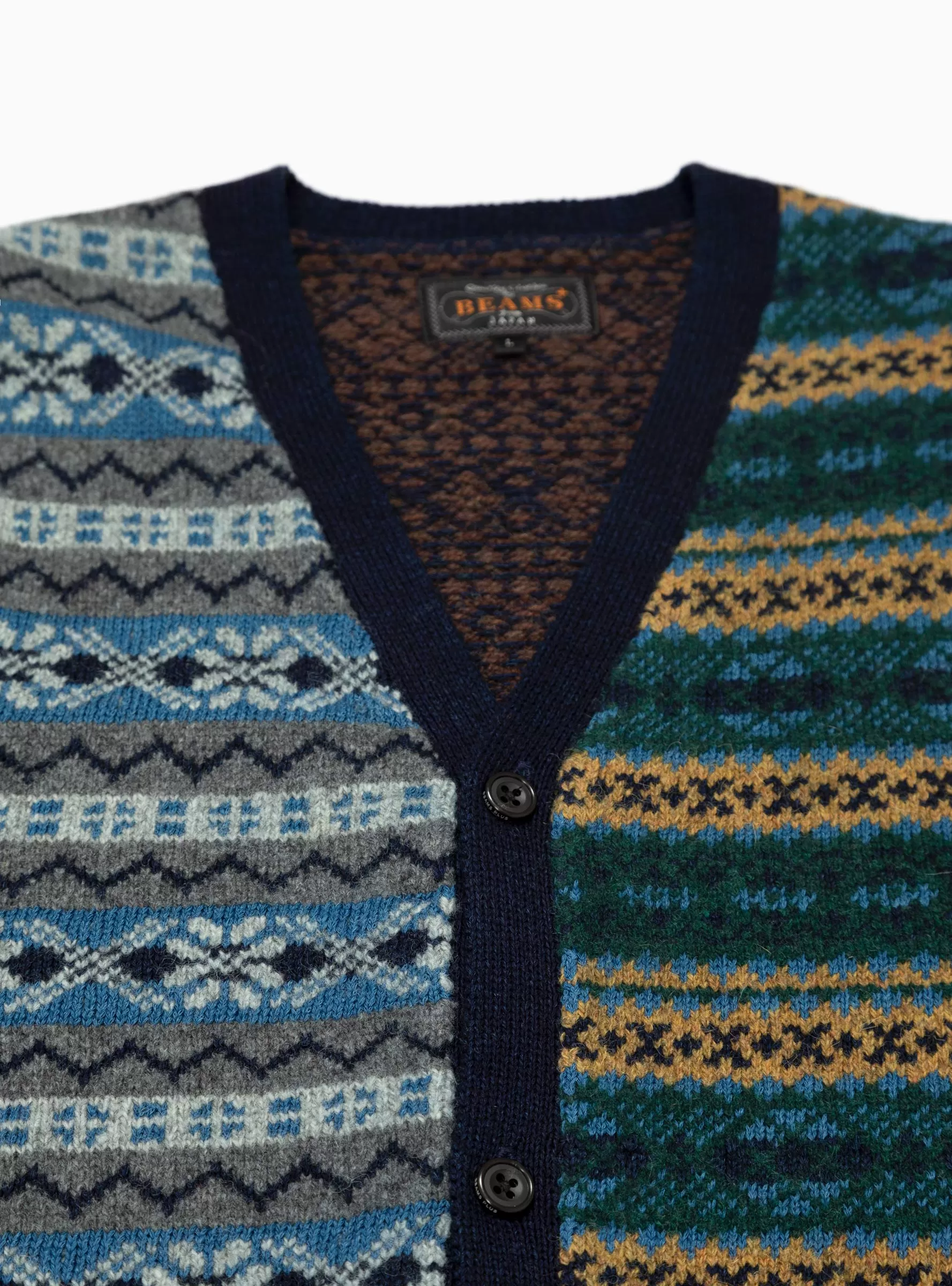 Fair Isle Button Knit Vest Multi