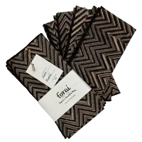 Fair Trade Kalamkari Cloth Napkins in Chevron Print