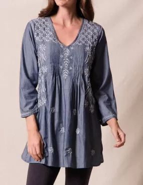 Fair Trade Kamala Tunic - Slate Blue - As-Is-Clearance