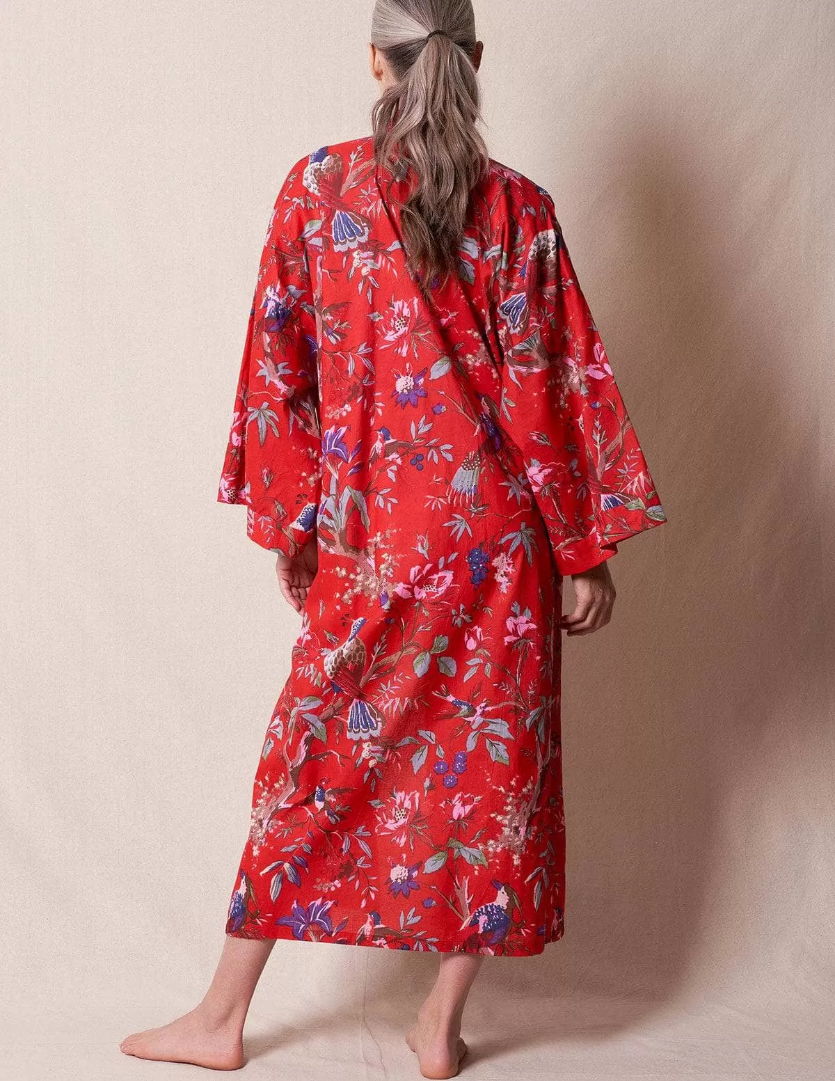 Fair Trade Kimono Robe - Red