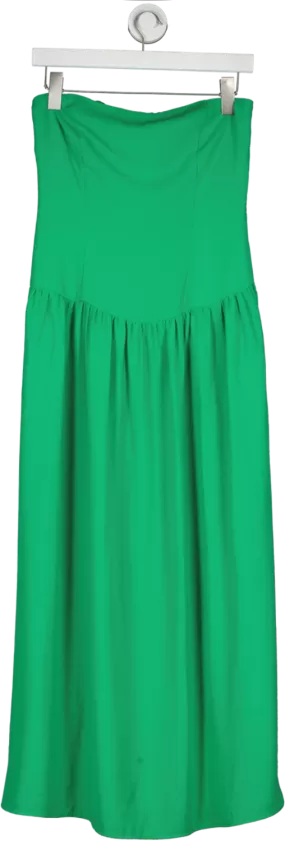 Franks London Green Strapless Midi Dress UK 8