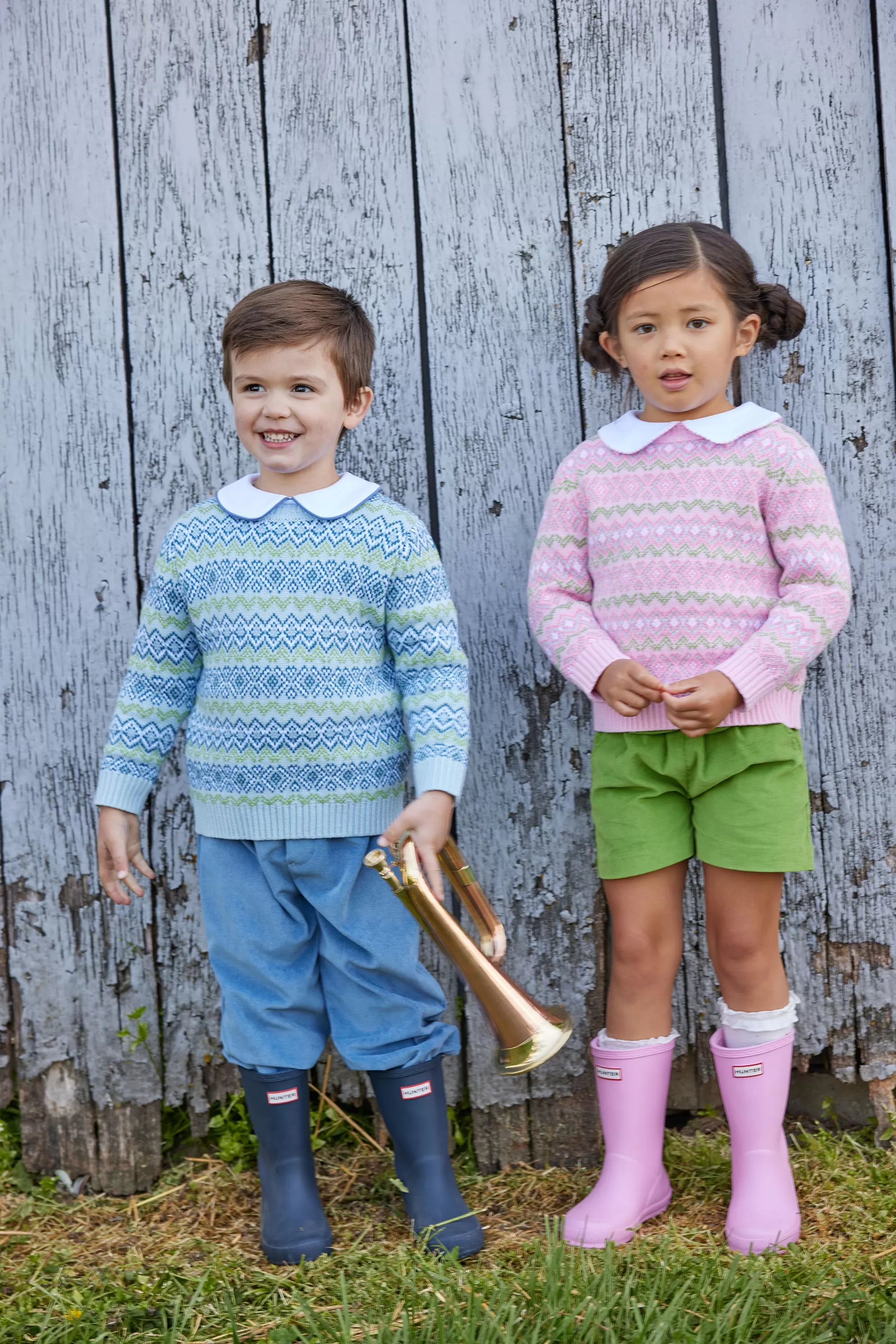 Geometric Fair Isle Sweater - Blue Multi