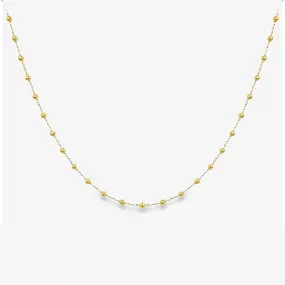 Gold Bead Station Necklace