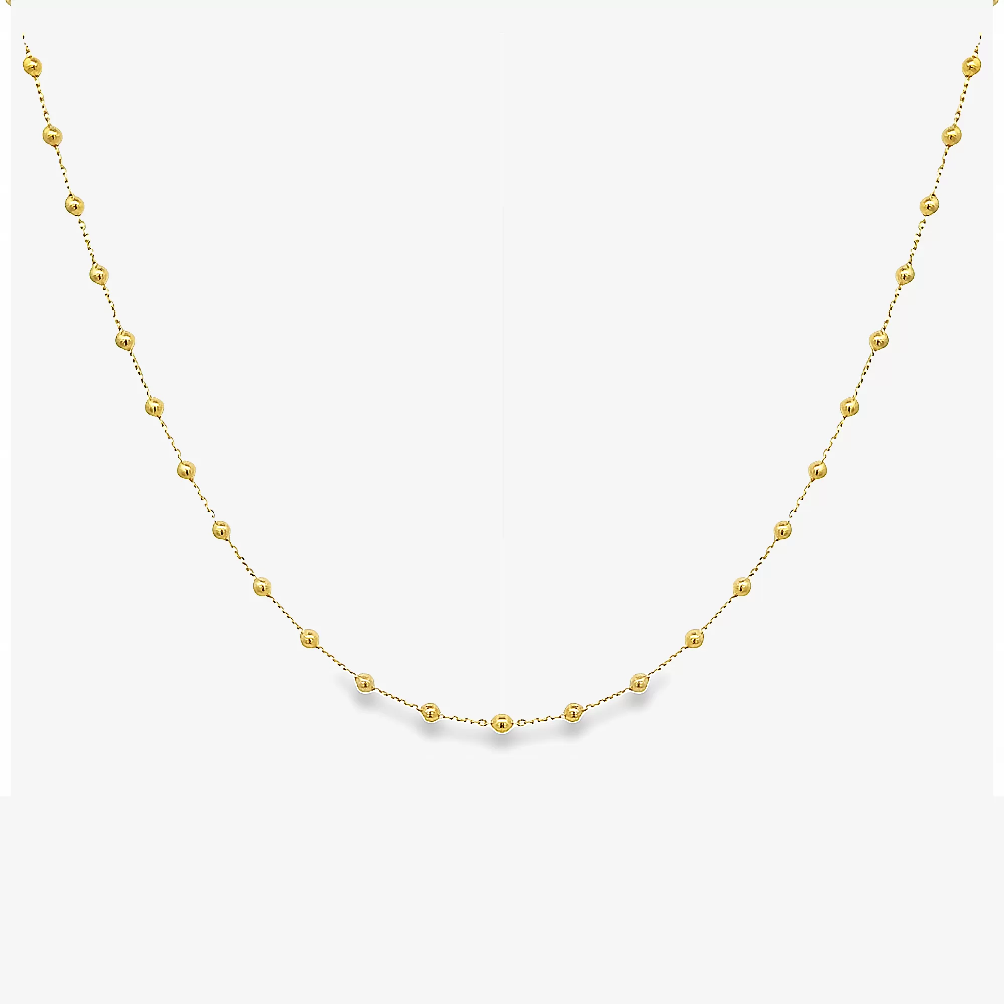 Gold Bead Station Necklace