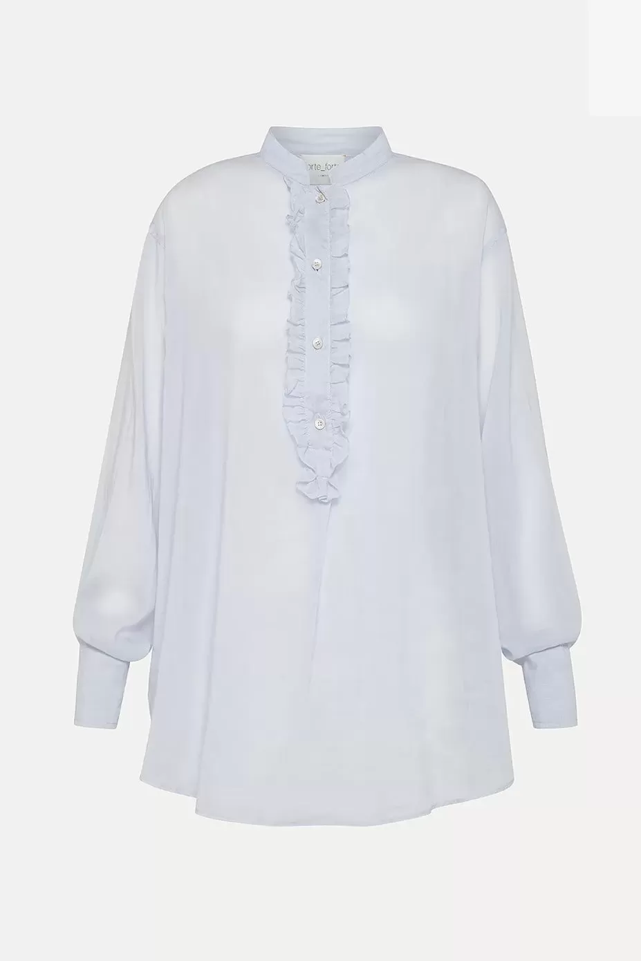 GRANDDAD COLLAR RUFFLE SHIRT