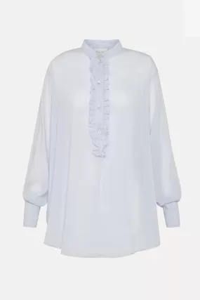 GRANDDAD COLLAR RUFFLE SHIRT