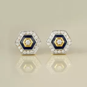 Hexa Enamel Ear Studs