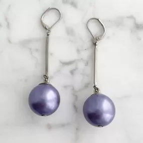 HUDSON purple pearl drop earrings