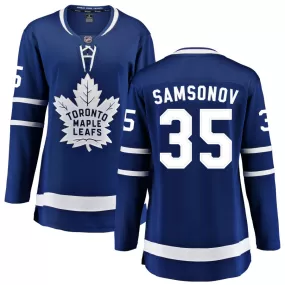 Ilya Samsonov Toronto Maple Leafs Fanatics Branded Women's Home Breakaway Jersey - Blue