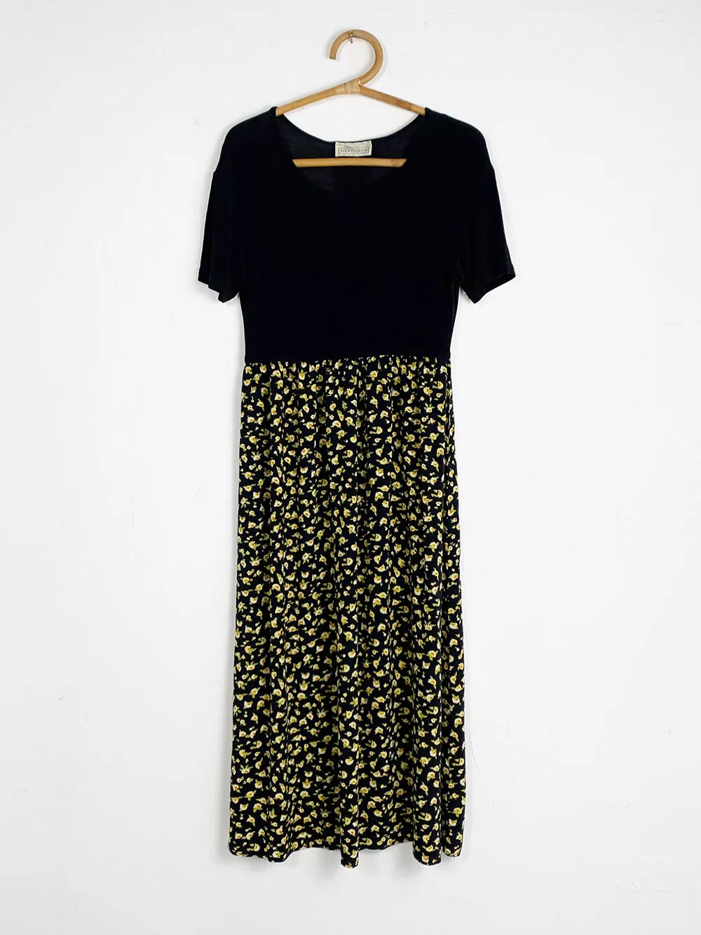 Impressions Black Sunflower Rayon Maxi Dress