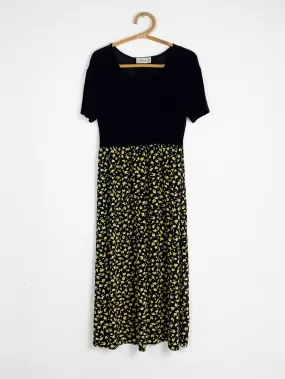 Impressions Black Sunflower Rayon Maxi Dress