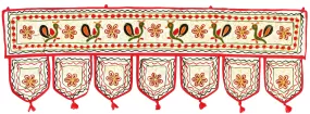 Indian Door Decoration Toran Window Valance Handmade (Off-White, 34 x 13 inches)