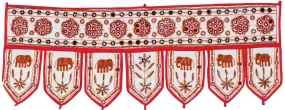 Indian Door Decoration Toran Window Valance Handmade (Off-White, 38 x 13.5 inches)