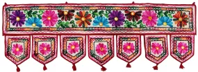 Indian Toran Door Decoration Window Valance Handmade (Off-White, 34 x 13 inches)