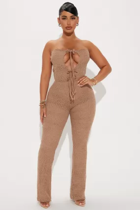 Island Princess Crochet Jumpsuit - Mocha