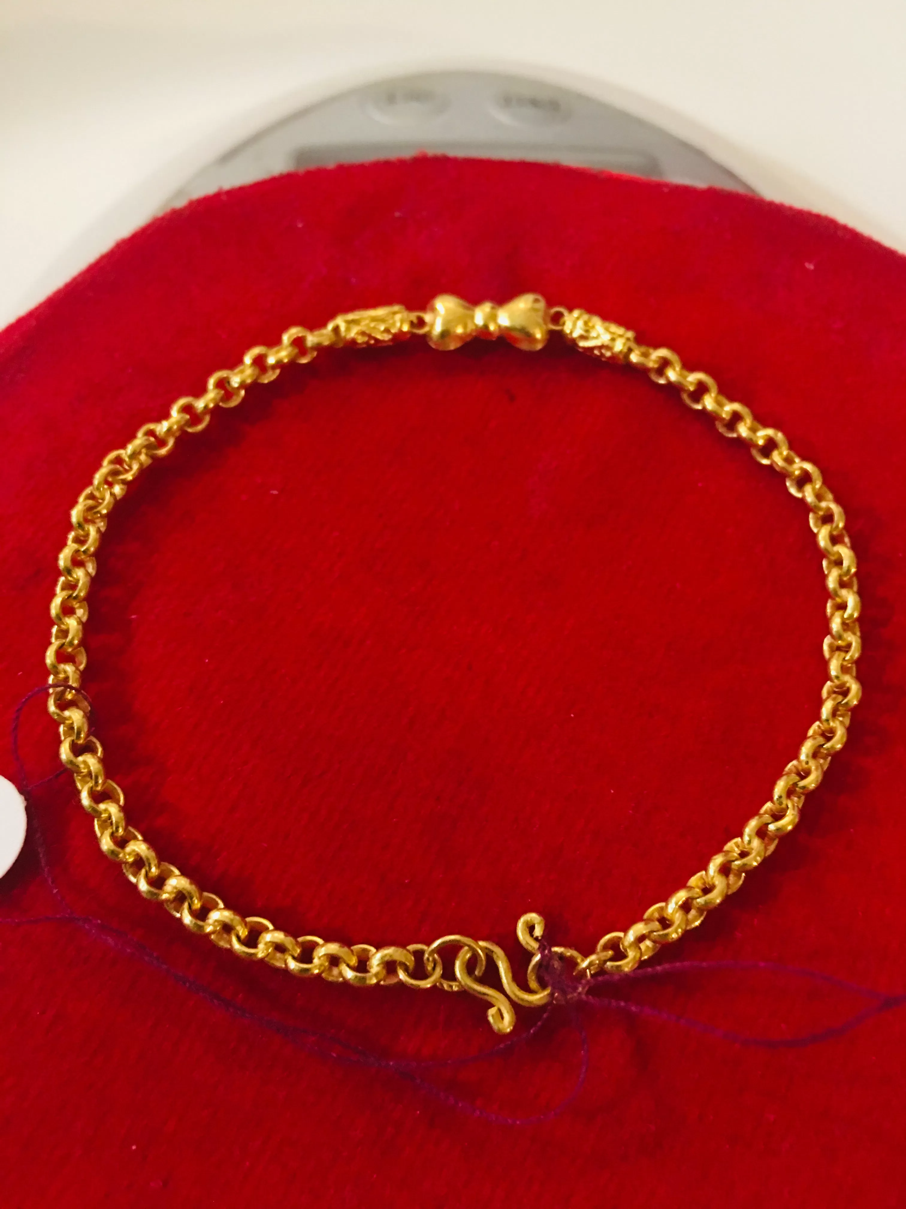 Item no. SP1001 Solid Pure Thai Gold 6.8” New Bracelet