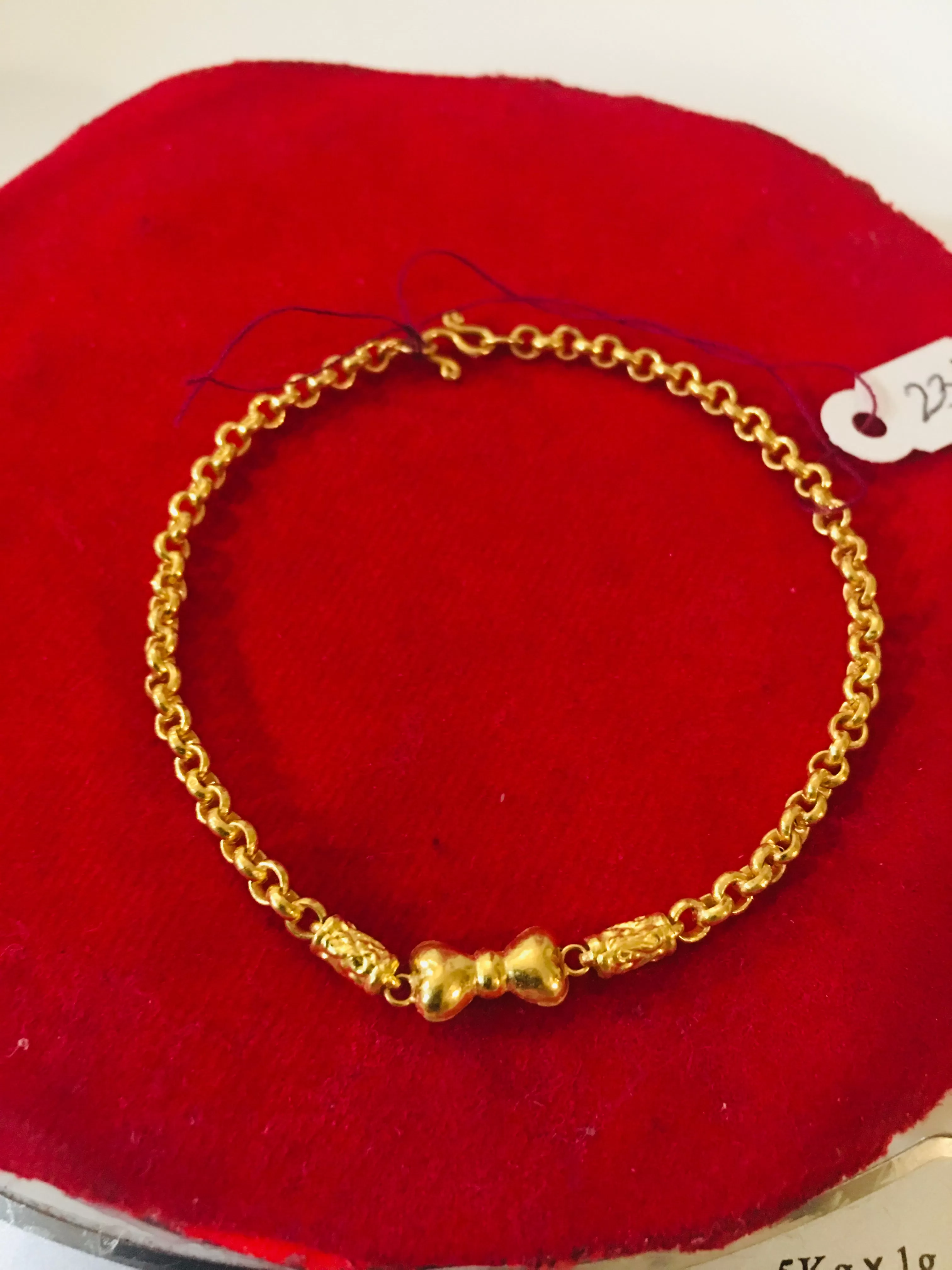 Item no. SP1001 Solid Pure Thai Gold 6.8” New Bracelet