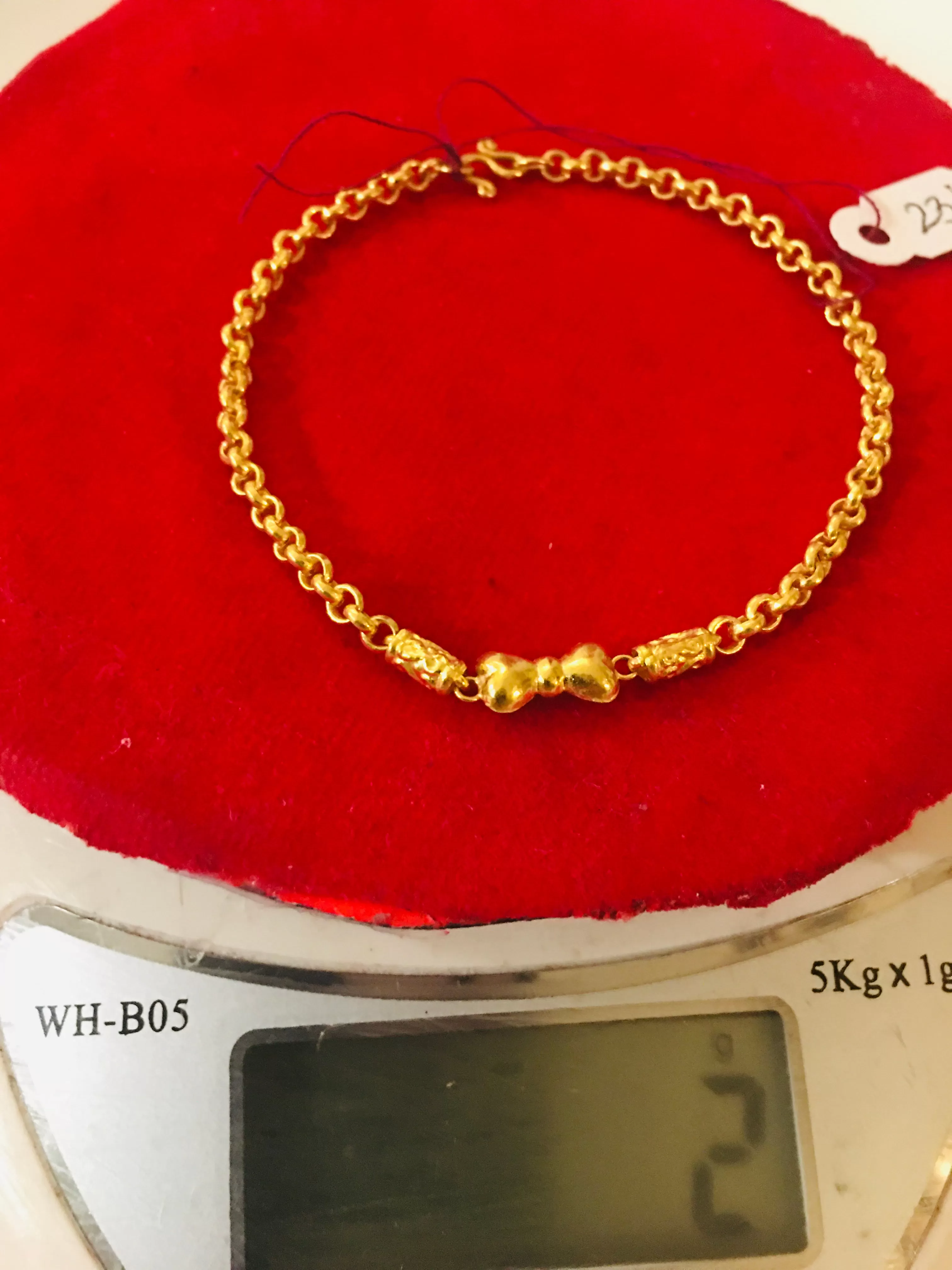 Item no. SP1001 Solid Pure Thai Gold 6.8” New Bracelet