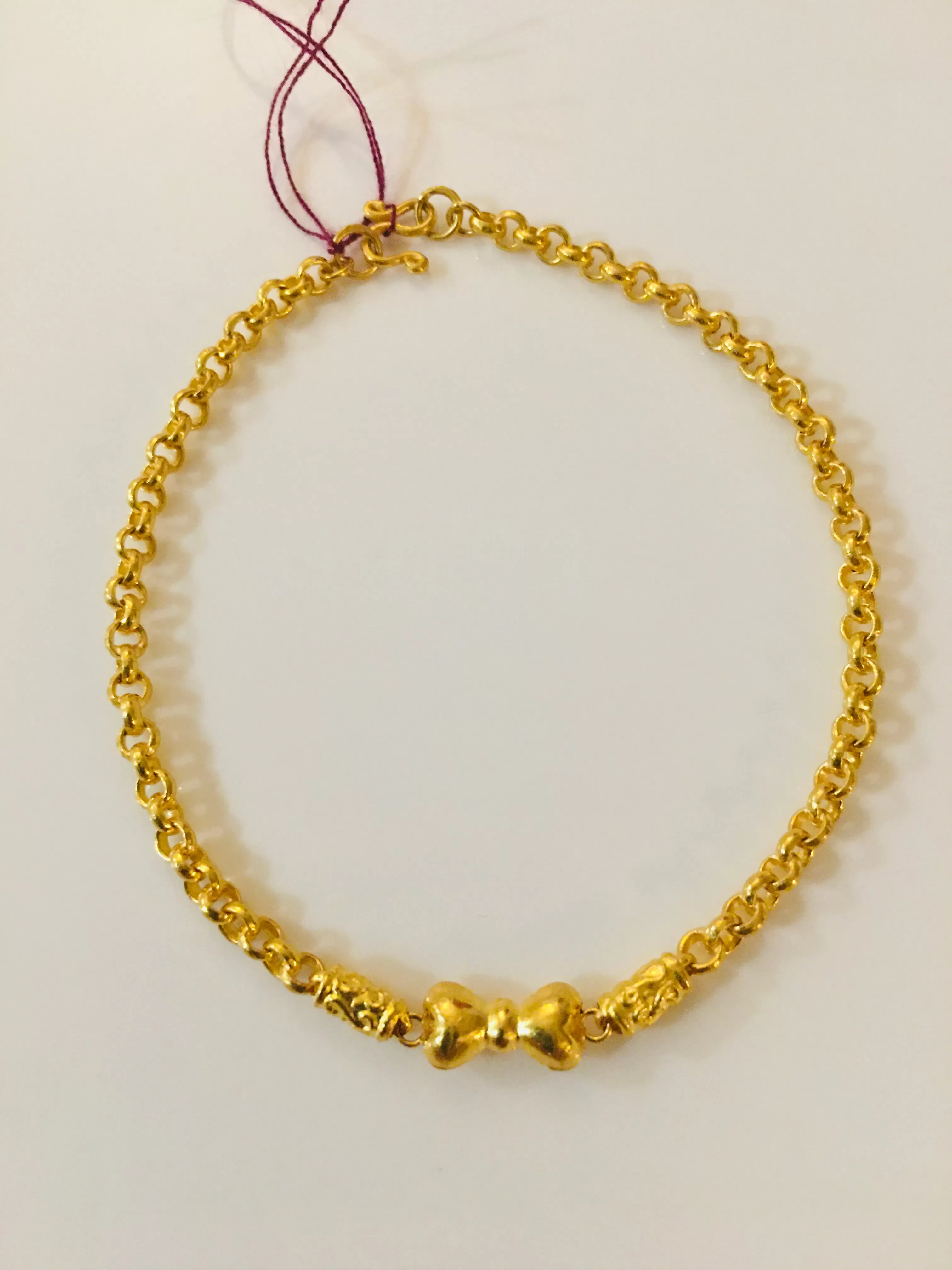 Item no. SP1001 Solid Pure Thai Gold 6.8” New Bracelet