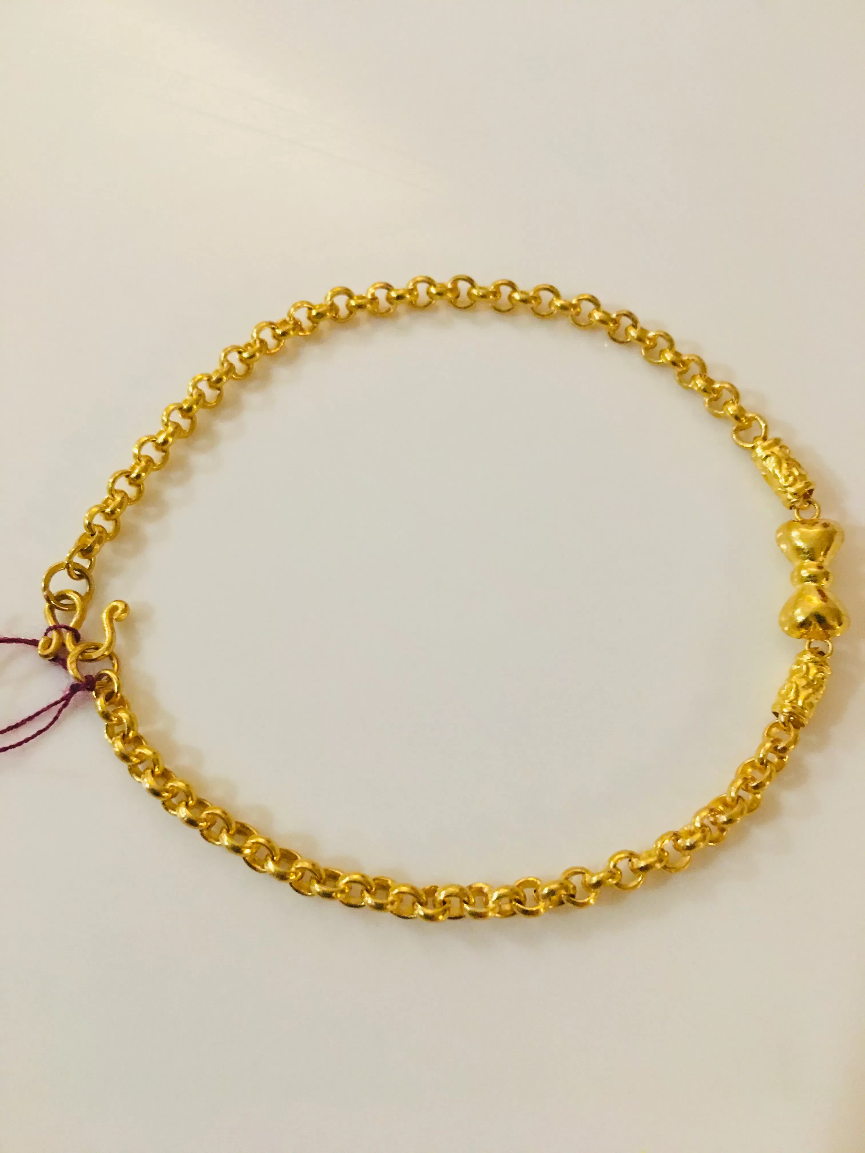 Item no. SP1001 Solid Pure Thai Gold 6.8” New Bracelet