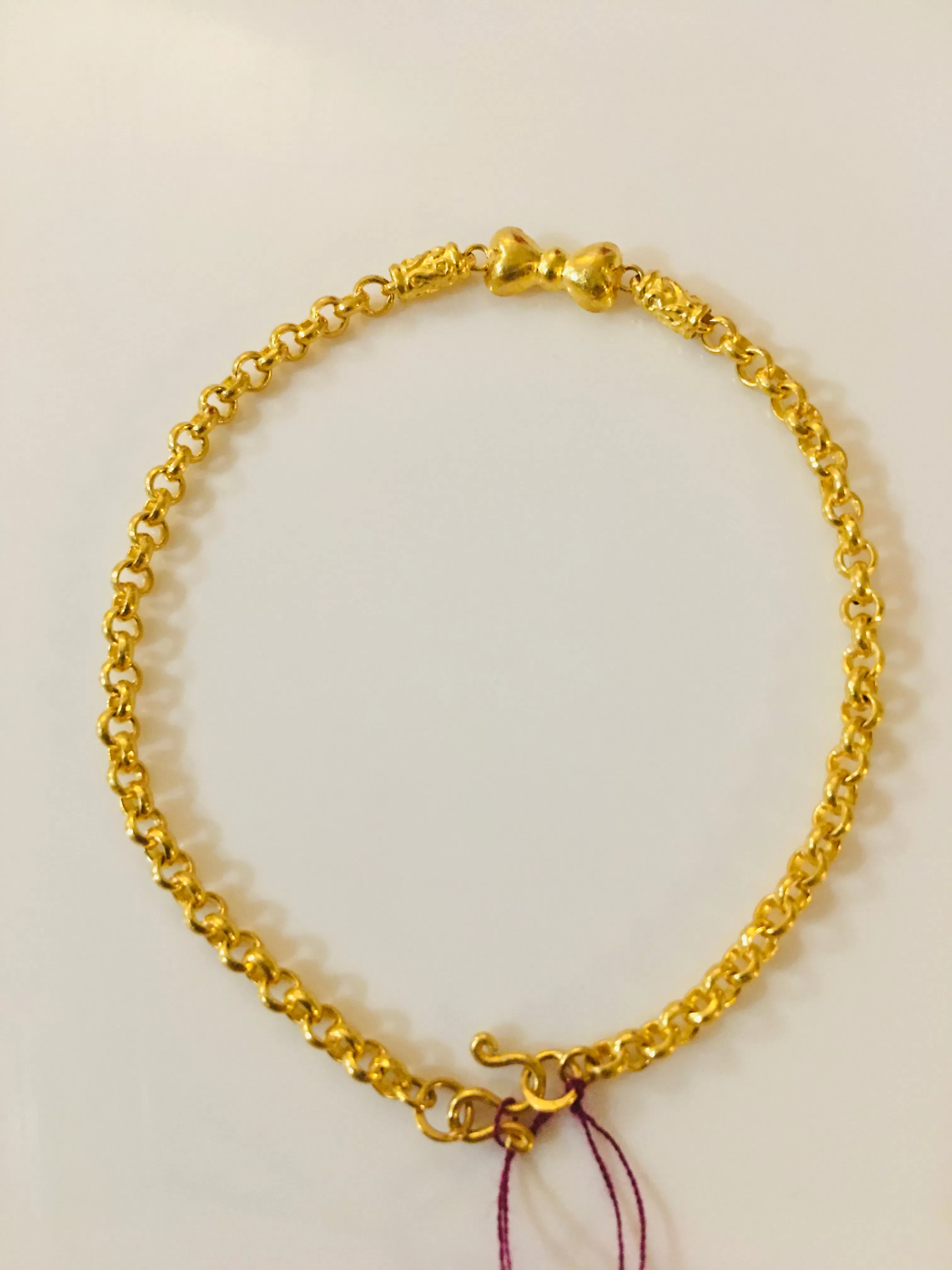 Item no. SP1001 Solid Pure Thai Gold 6.8” New Bracelet