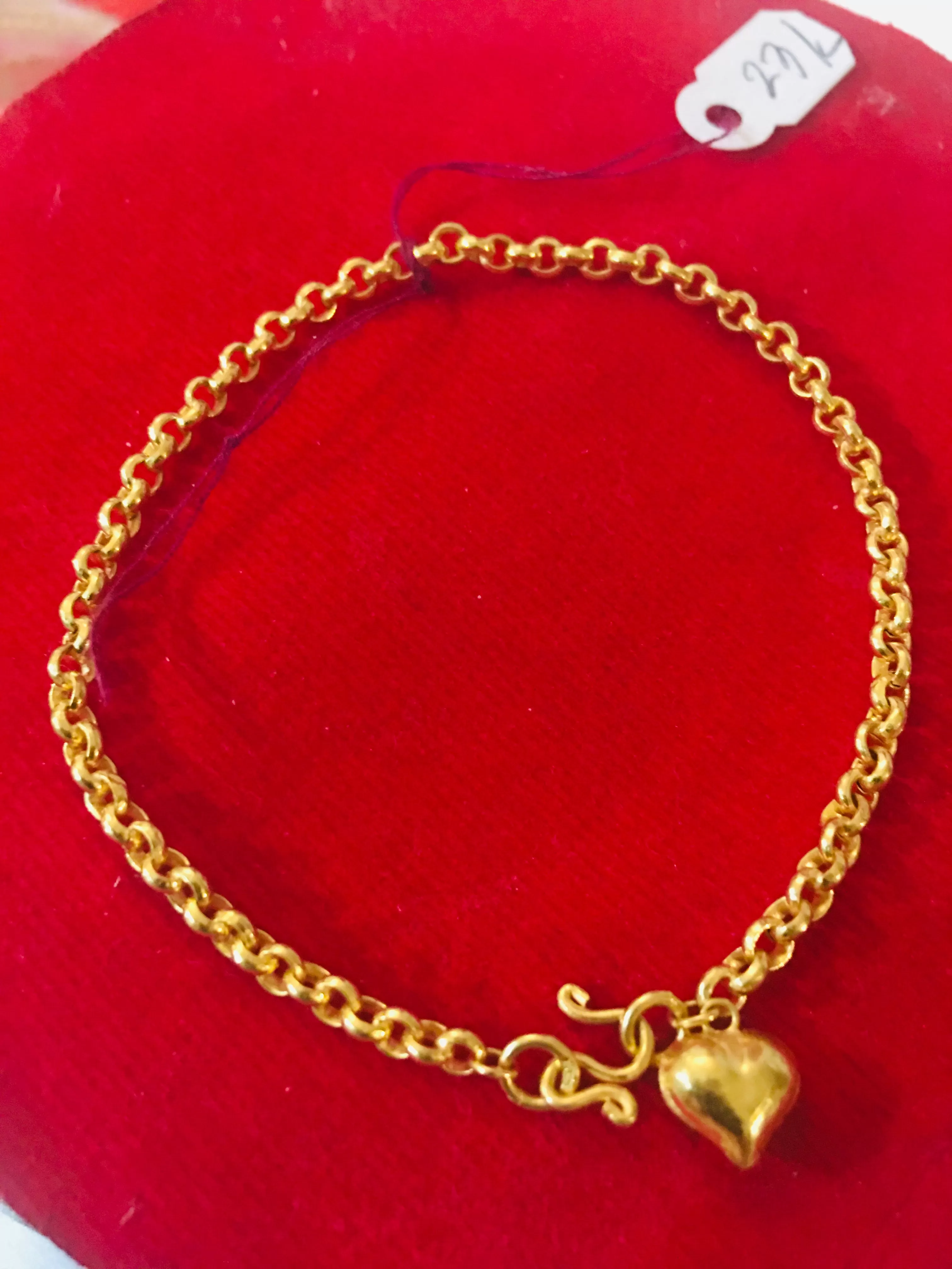 Item no. SP1028 Bangkok 6.8” Bracelet Solid 23k Real Pure Gold