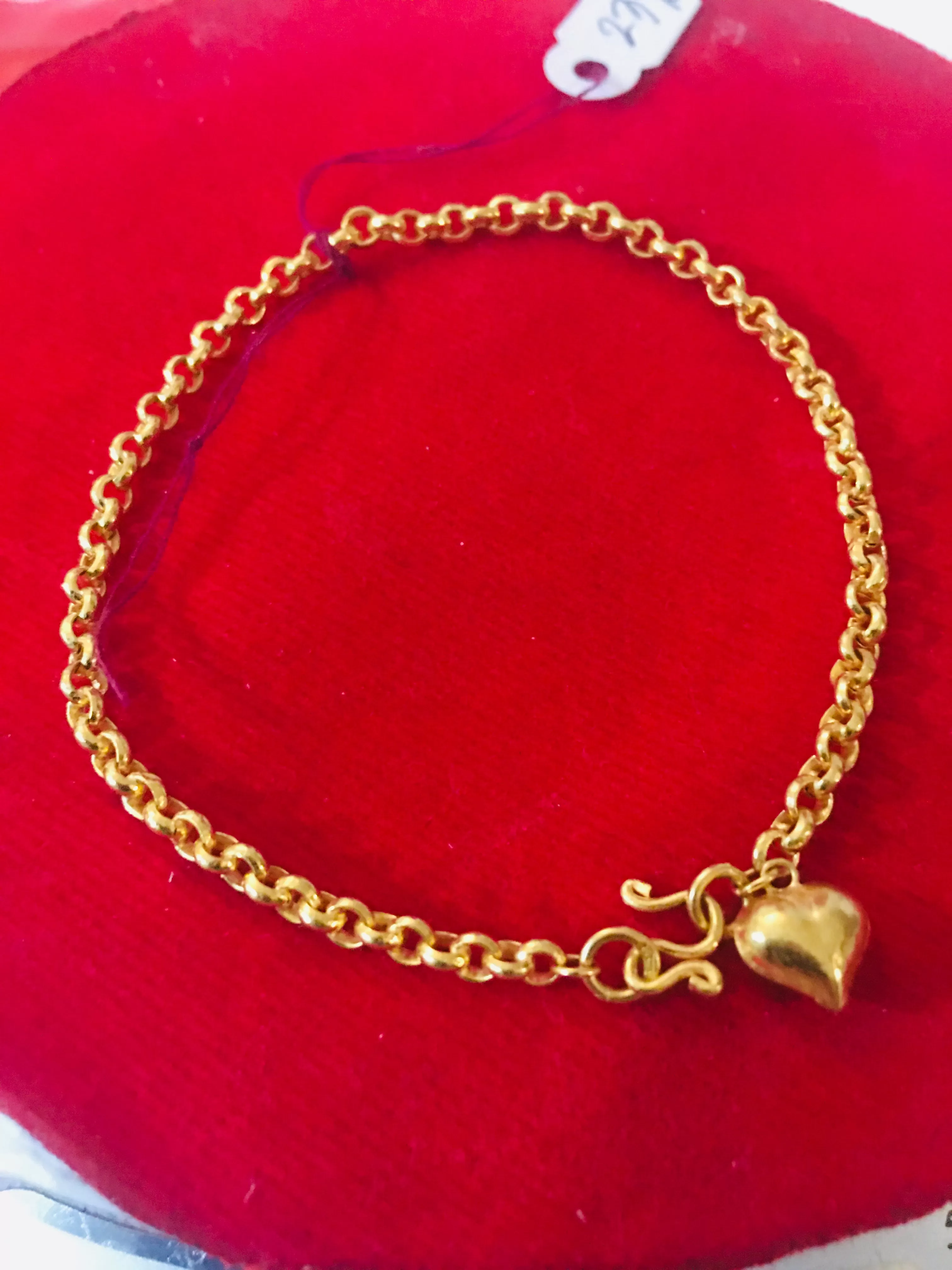 Item no. SP1028 Bangkok 6.8” Bracelet Solid 23k Real Pure Gold