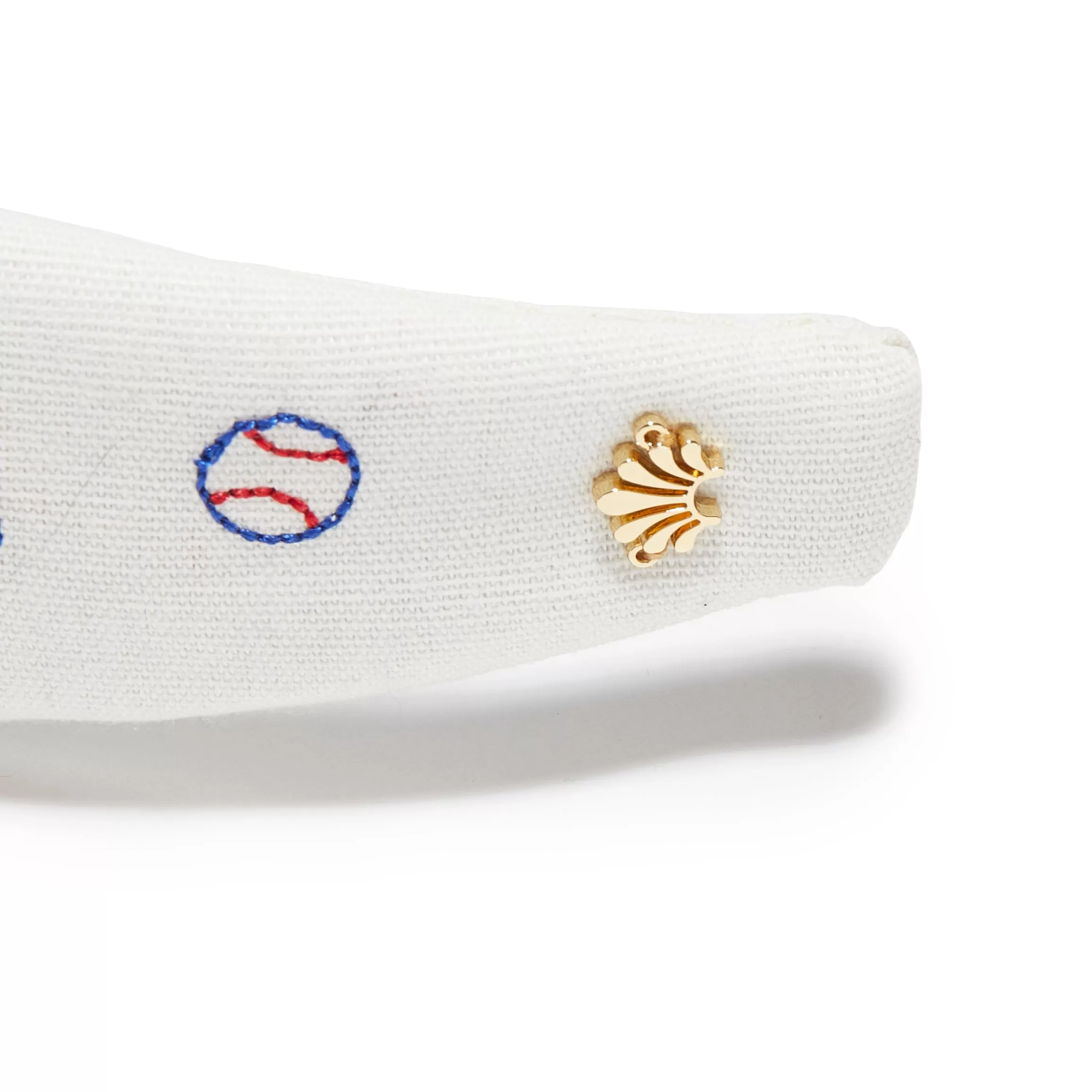 IVORY LA DODGERS EMBROIDERED KNOTTED HEADBAND