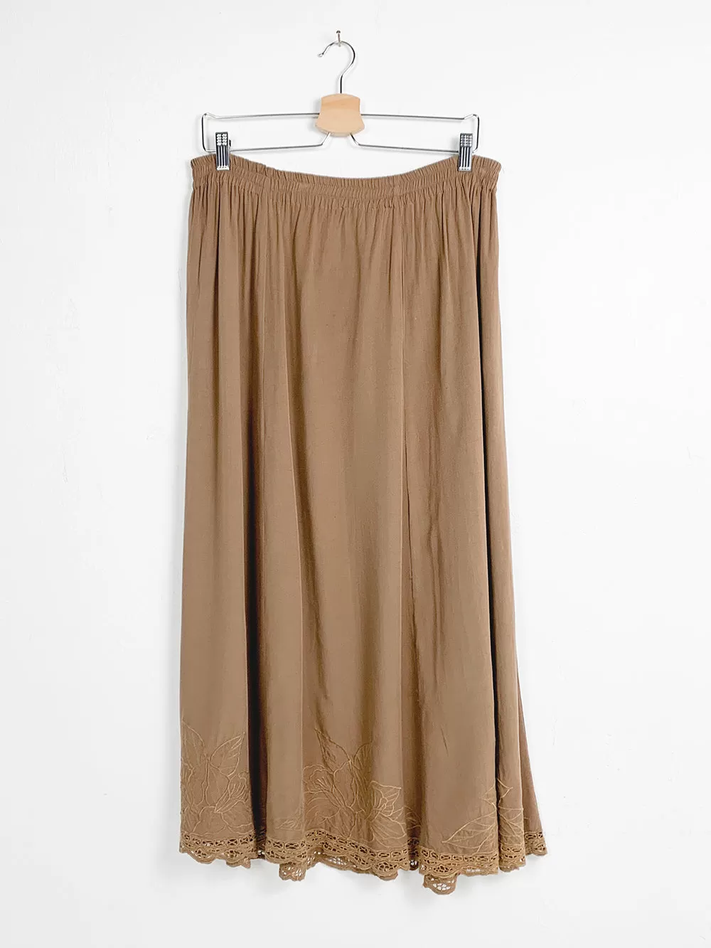 JA Rayon Midi Skirt With Embroidered Hem