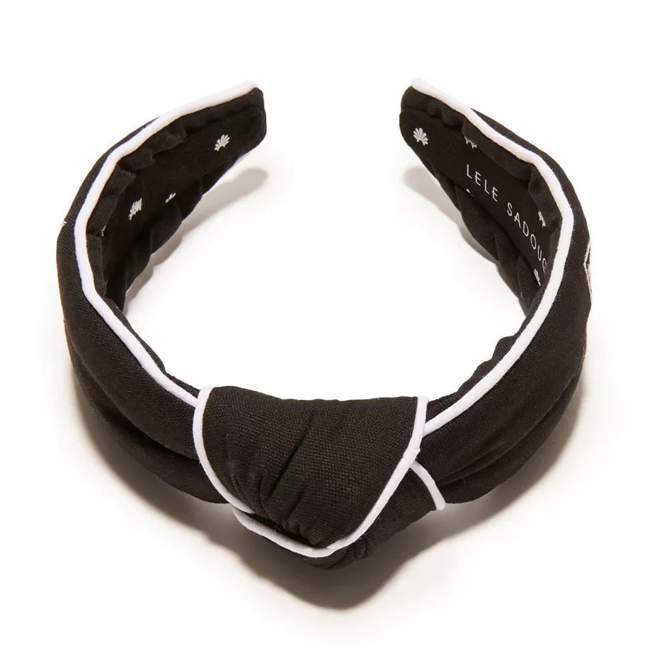 JET BROOKLYN NETS EMBROIDERED KNOTTED HEADBAND