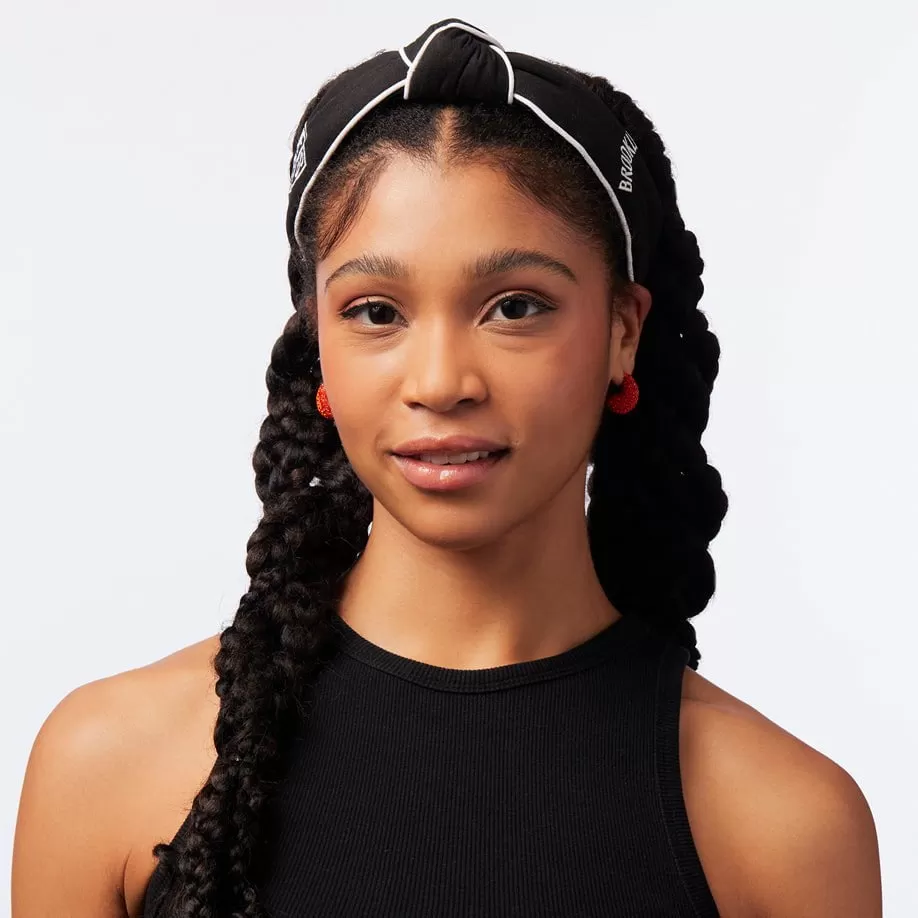 JET BROOKLYN NETS EMBROIDERED KNOTTED HEADBAND