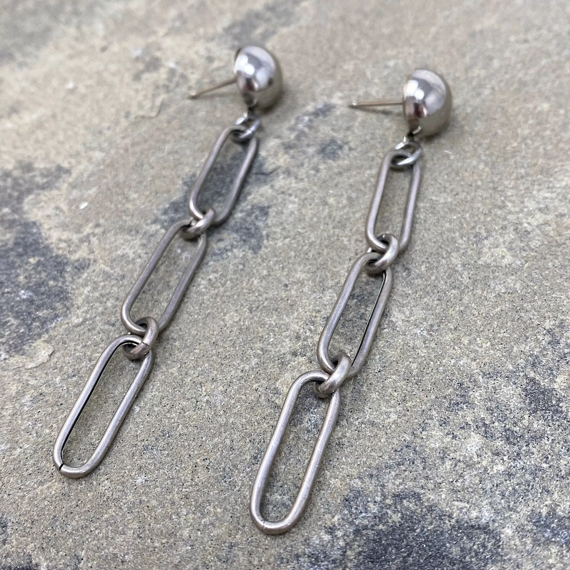 JULIEN silver paper clip earrings