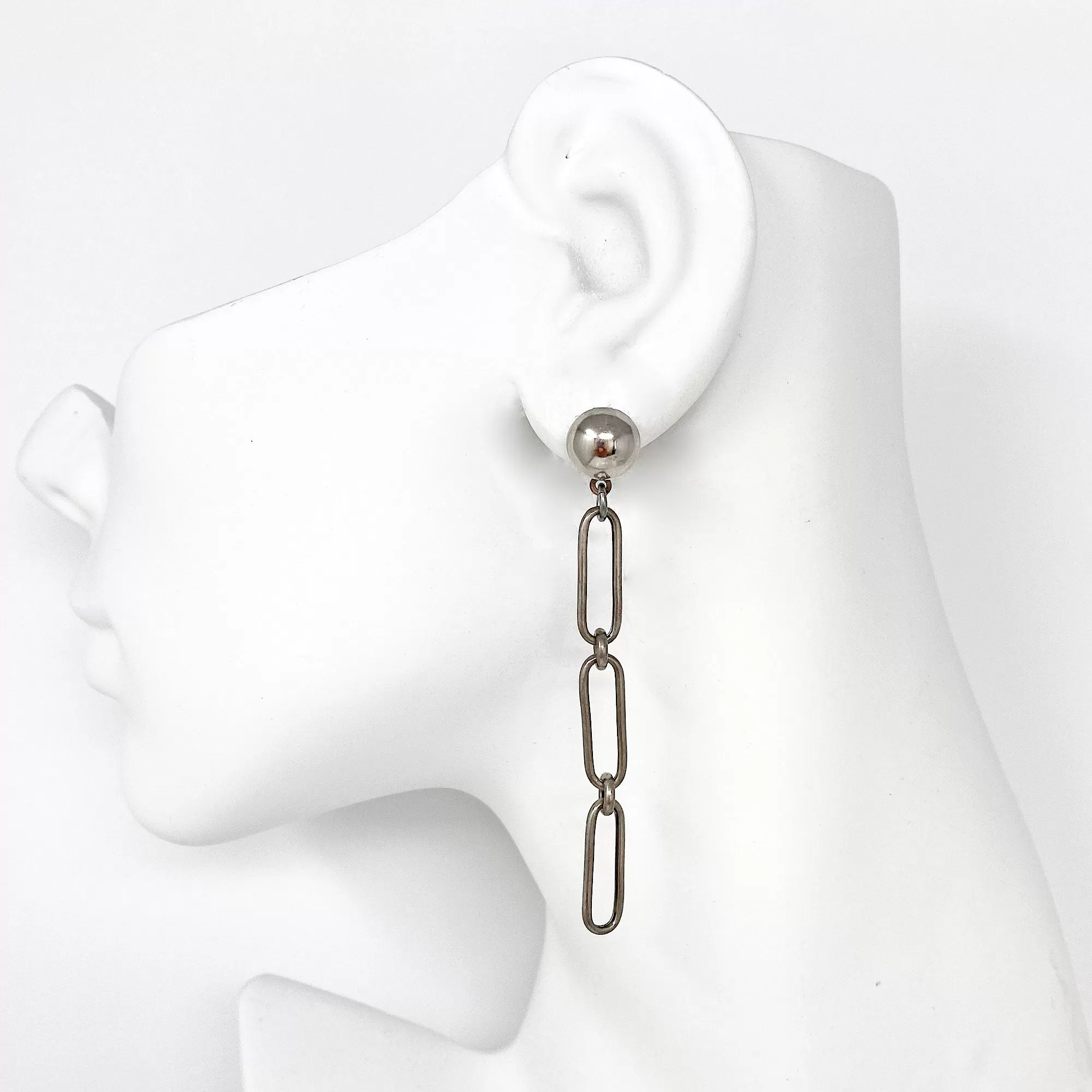 JULIEN silver paper clip earrings