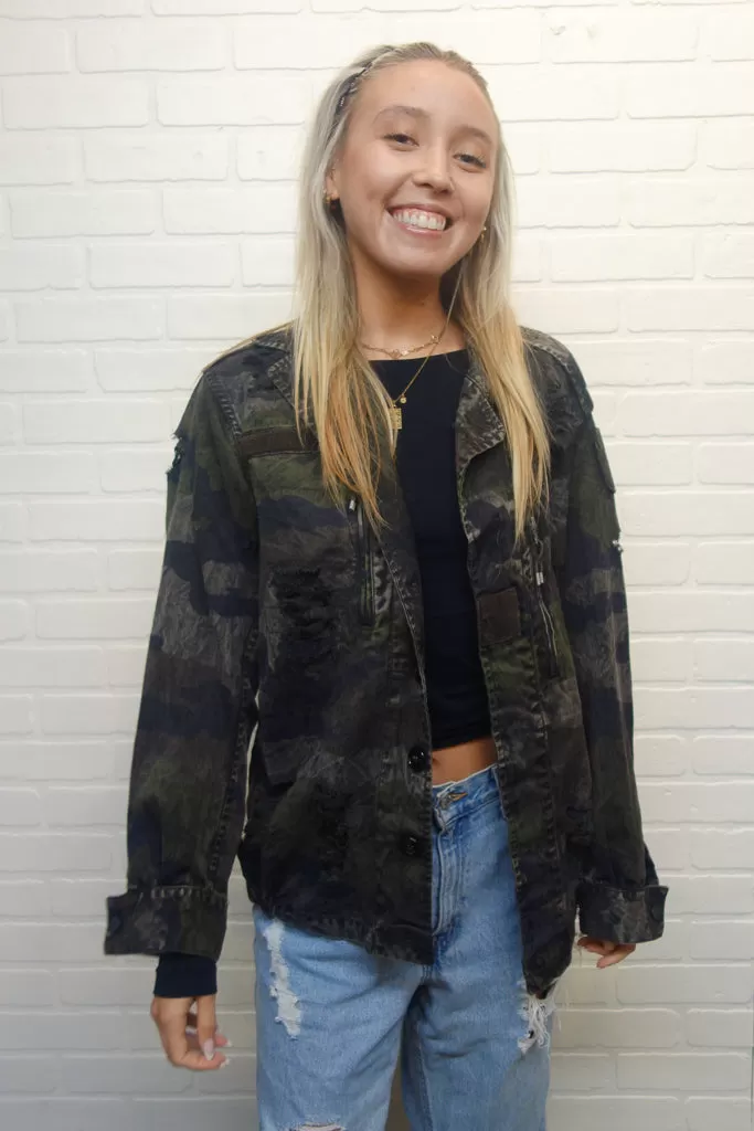 Led Zeppelin Acid Wash Camo Jacket