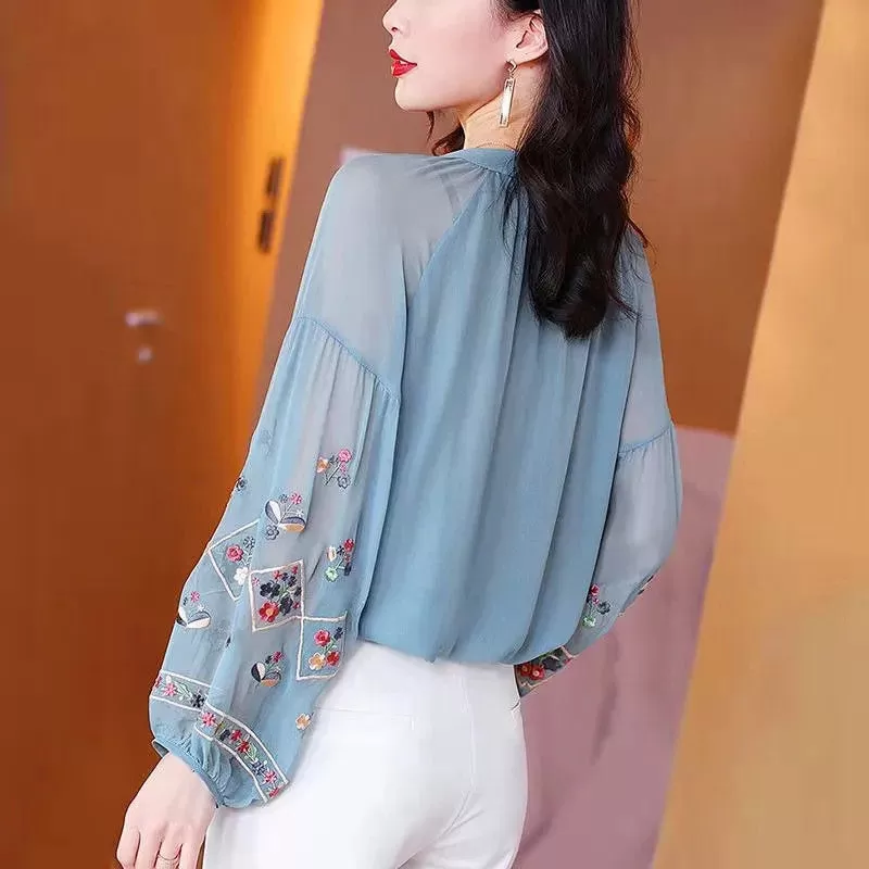 Long Sleeve Embroidered Shirt