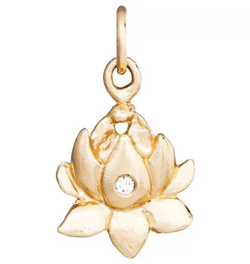 Lotus Flower Charm With Diamond