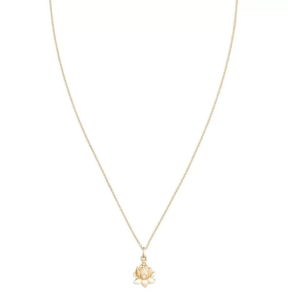 Lotus Flower Charm With Diamond