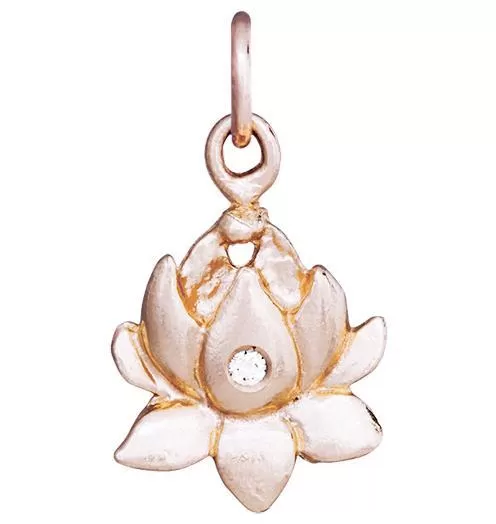 Lotus Flower Charm With Diamond