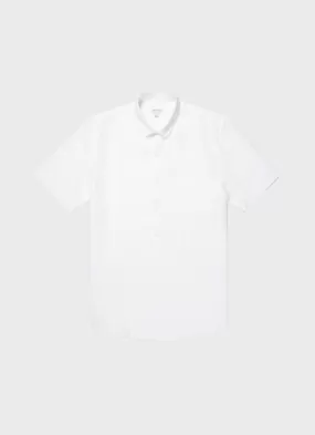 Men's Short Sleeve Linen Shirt in White