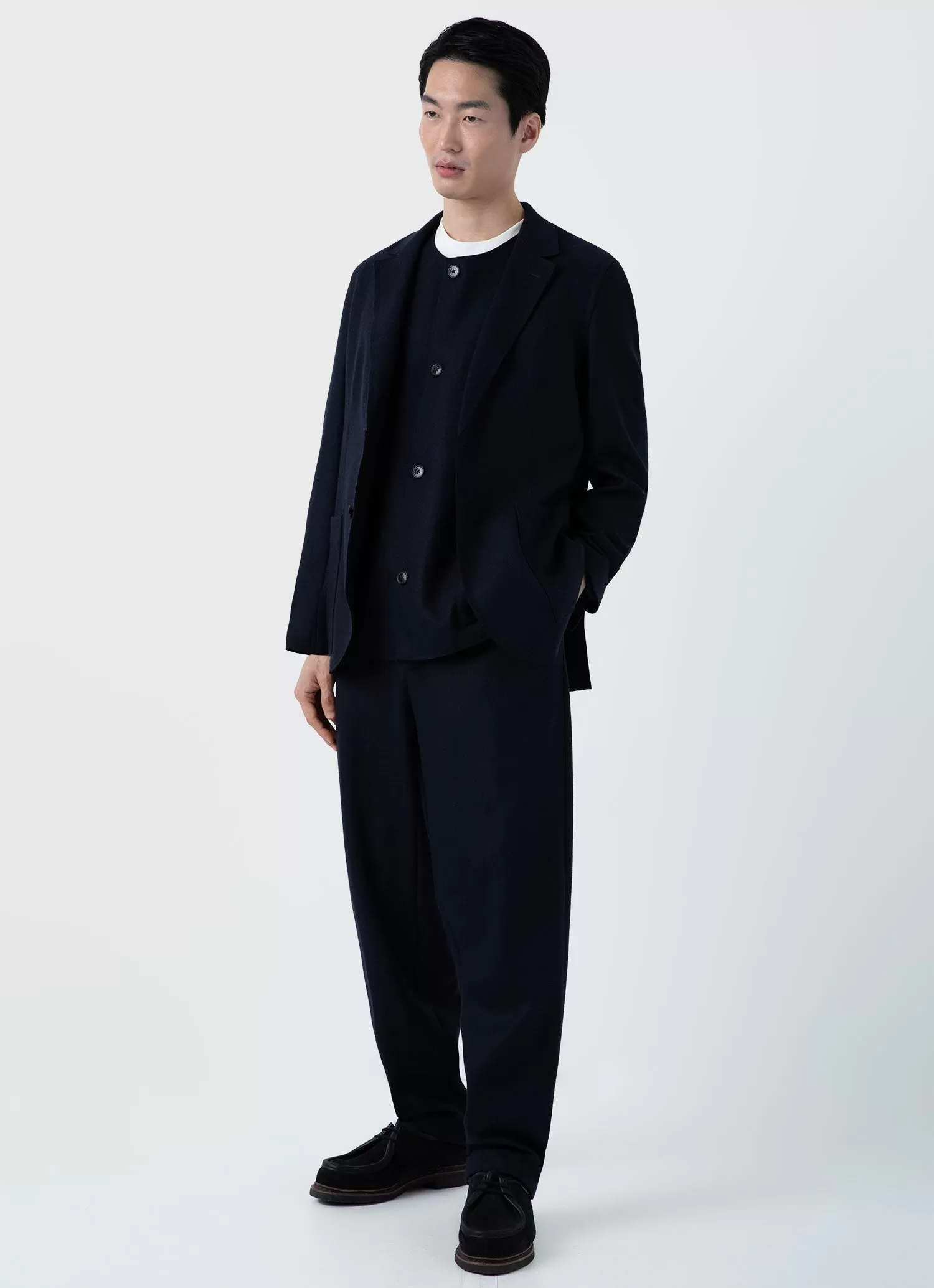 Men's Sunspel x Casely-Hayford Three-Piece Suit in Navy