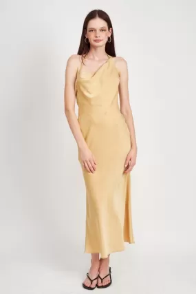 MIDNIGHT SUN SATIN MAXI BIAS DRESS