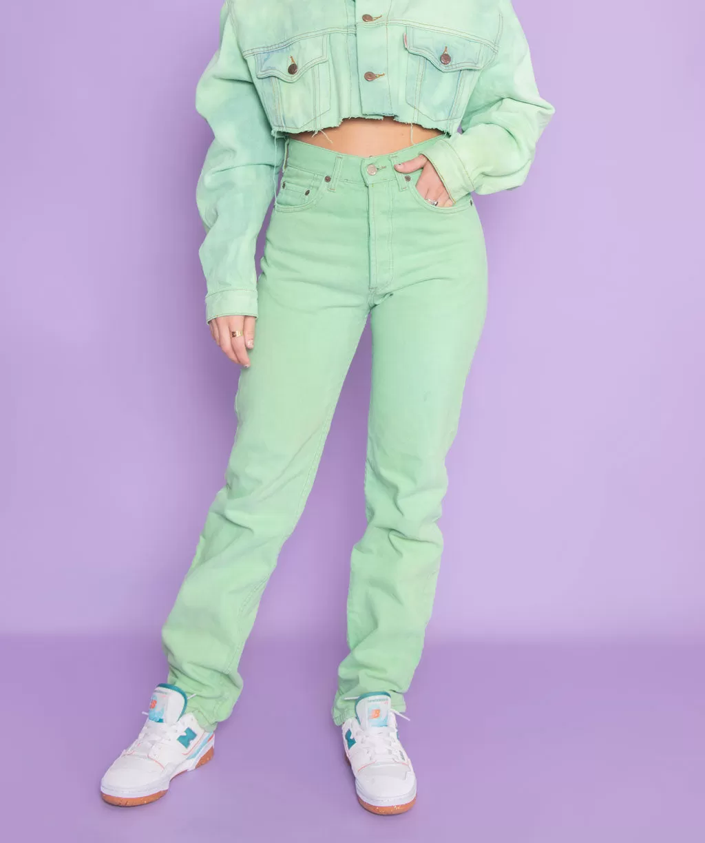 MK VINTAGE NEON GREEN DENIM PANTS talla S