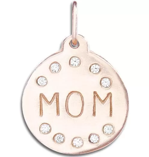 Mom Disk Charm Pavé Diamonds