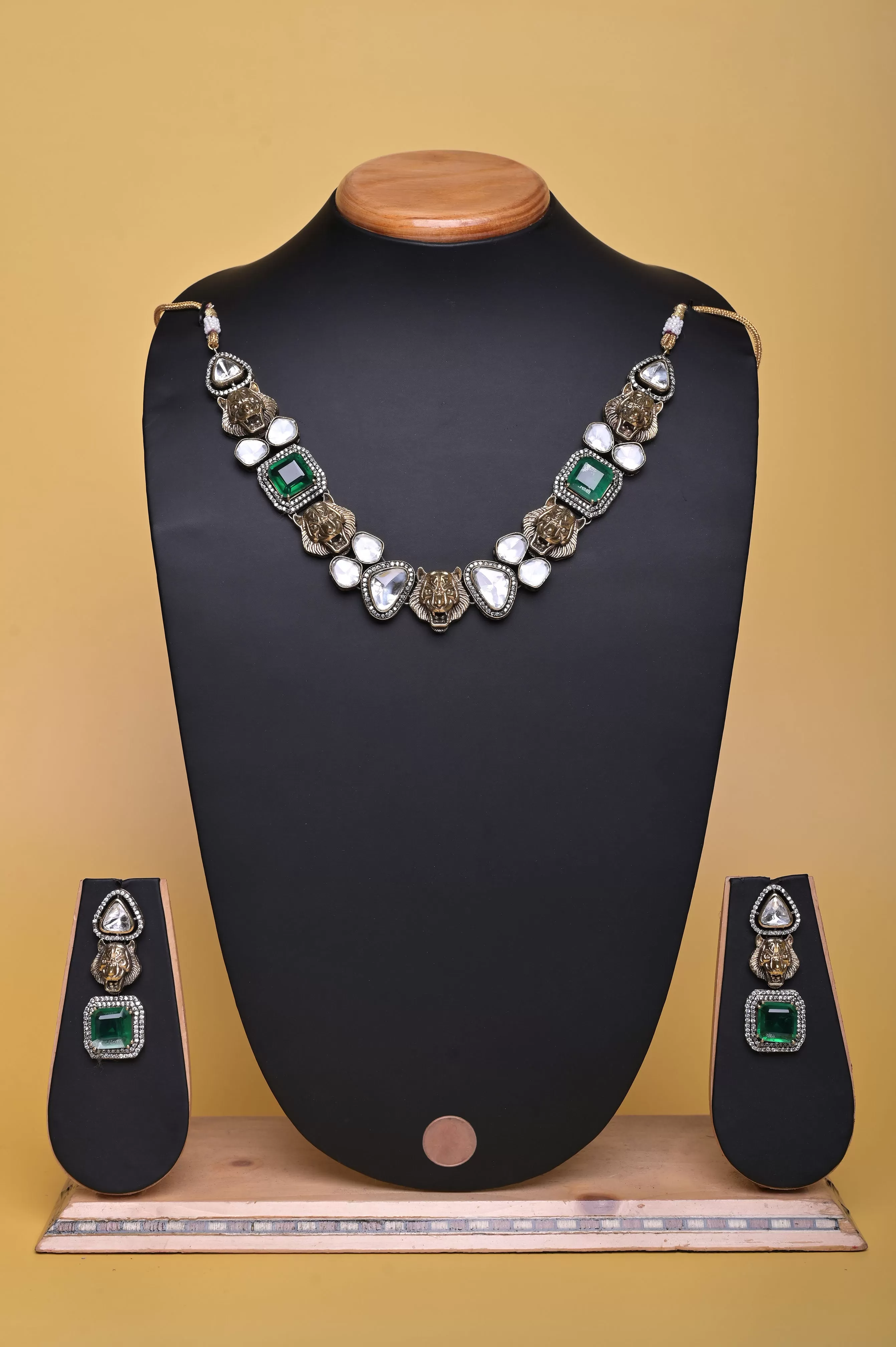 Muticolored Sabyasachi Inspired Designer Stone Setting Necklace Set